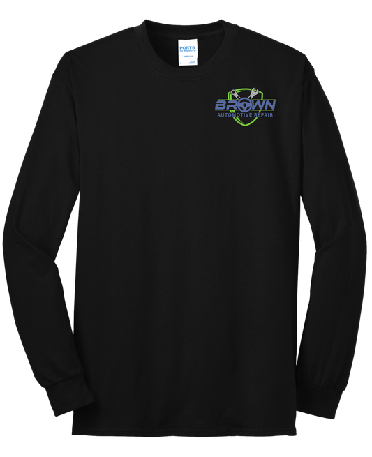 T-Shirt - Long Sleeve - Core Blend Tee PC55LS - Brown Automotive Repair