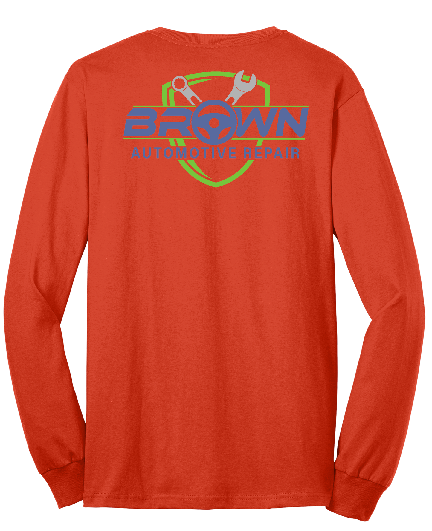 T-Shirt - Long Sleeve - Core Blend Tee PC55LS - Brown Automotive Repair