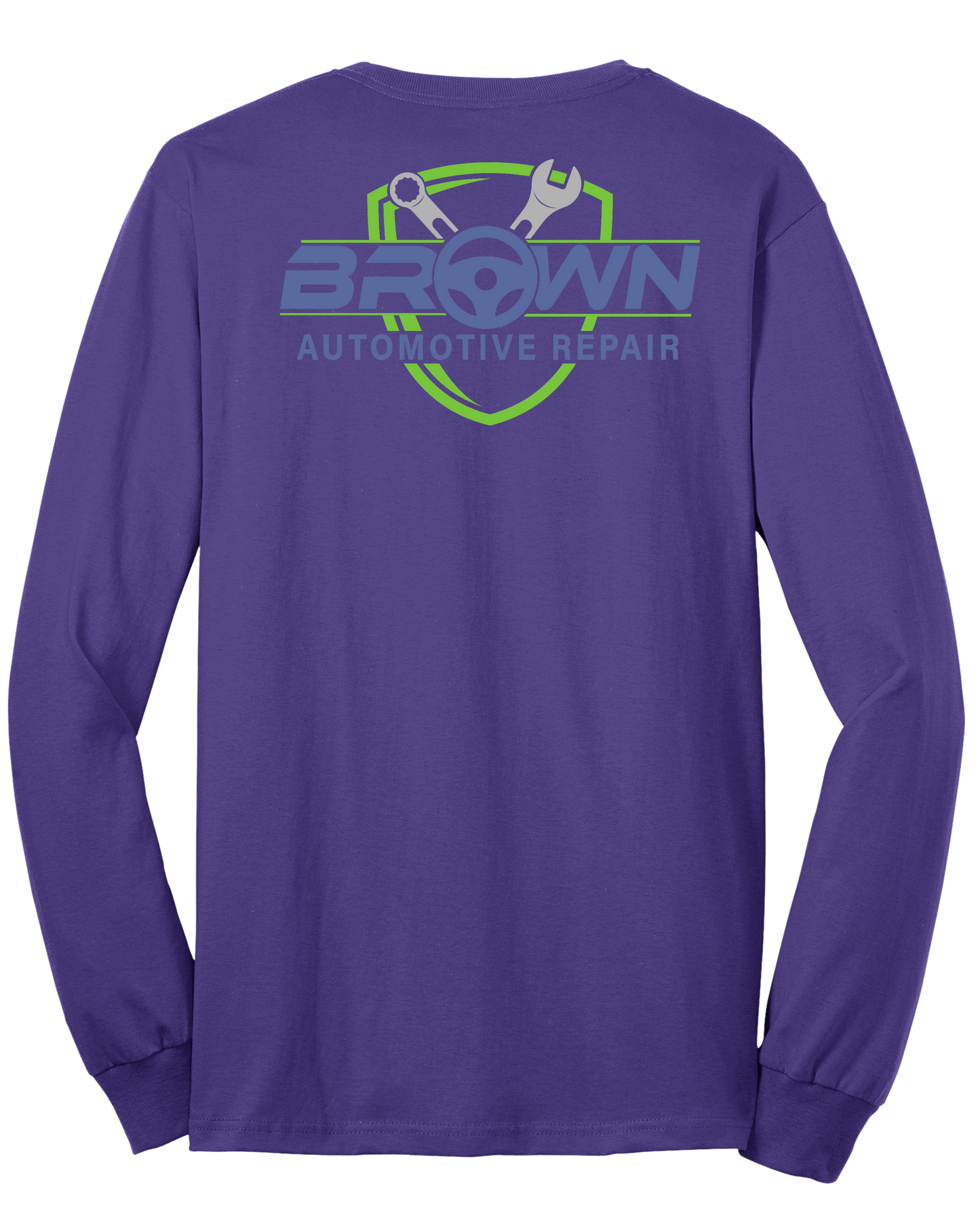 T-Shirt - Long Sleeve - Core Blend Tee PC55LS - Brown Automotive Repair