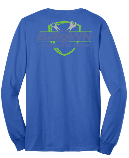 T-Shirt - Long Sleeve - Core Blend Tee PC55LS - Brown Automotive Repair