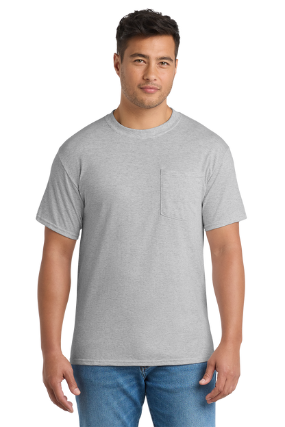 Economy Pocket T-Shirt - Port & Co. Core Blend Pocket Tee - PC55P