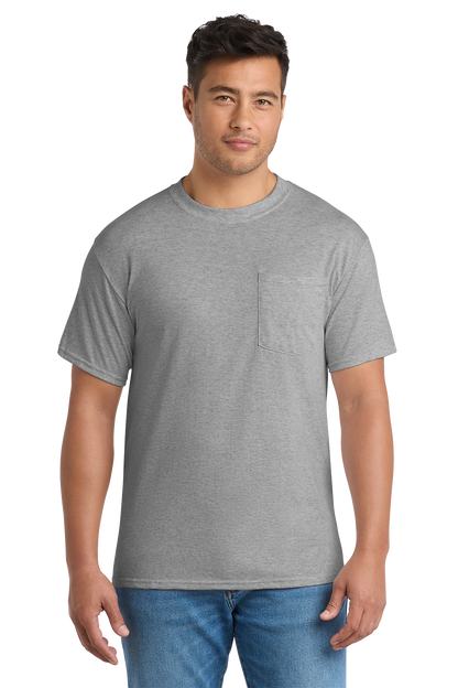 Economy Pocket T-Shirt - Port & Co. Core Blend Pocket Tee - PC55P