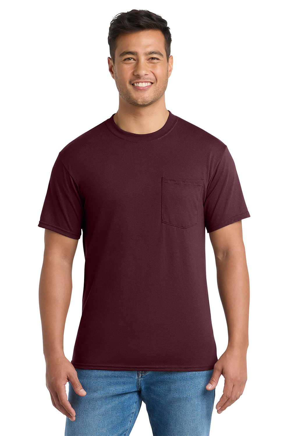 Economy Pocket T-Shirt - Port & Co. Core Blend Pocket Tee - PC55P