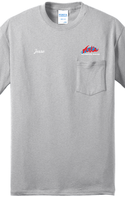 Economy Pocket T-Shirt - Port & Co. Core Blend Pocket Tee PC55P - Arts Automotive