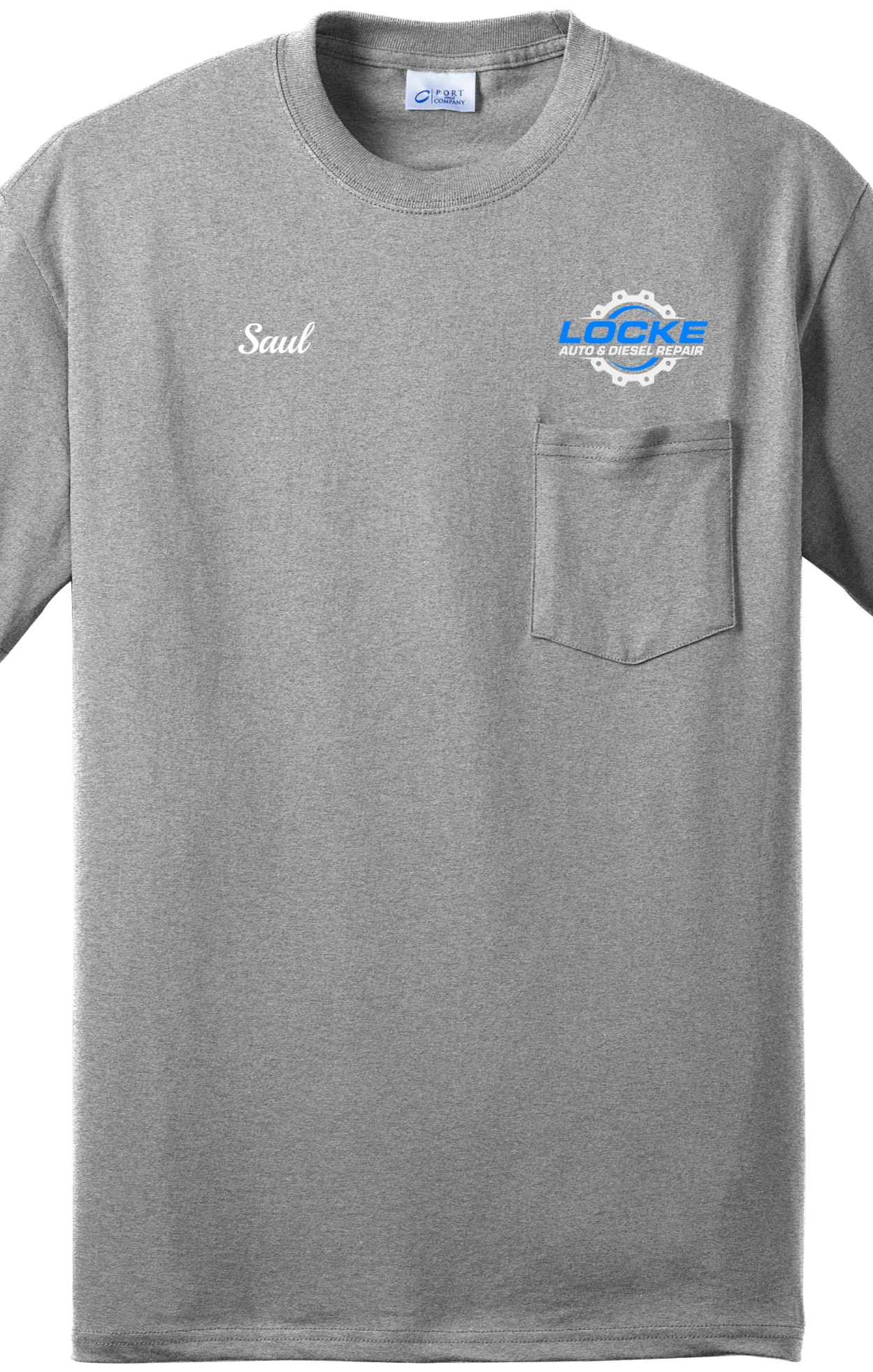 Pocket T-Shirt - Core Blend Pocket Tee PC55P- Locke Auto & Diesel Repair