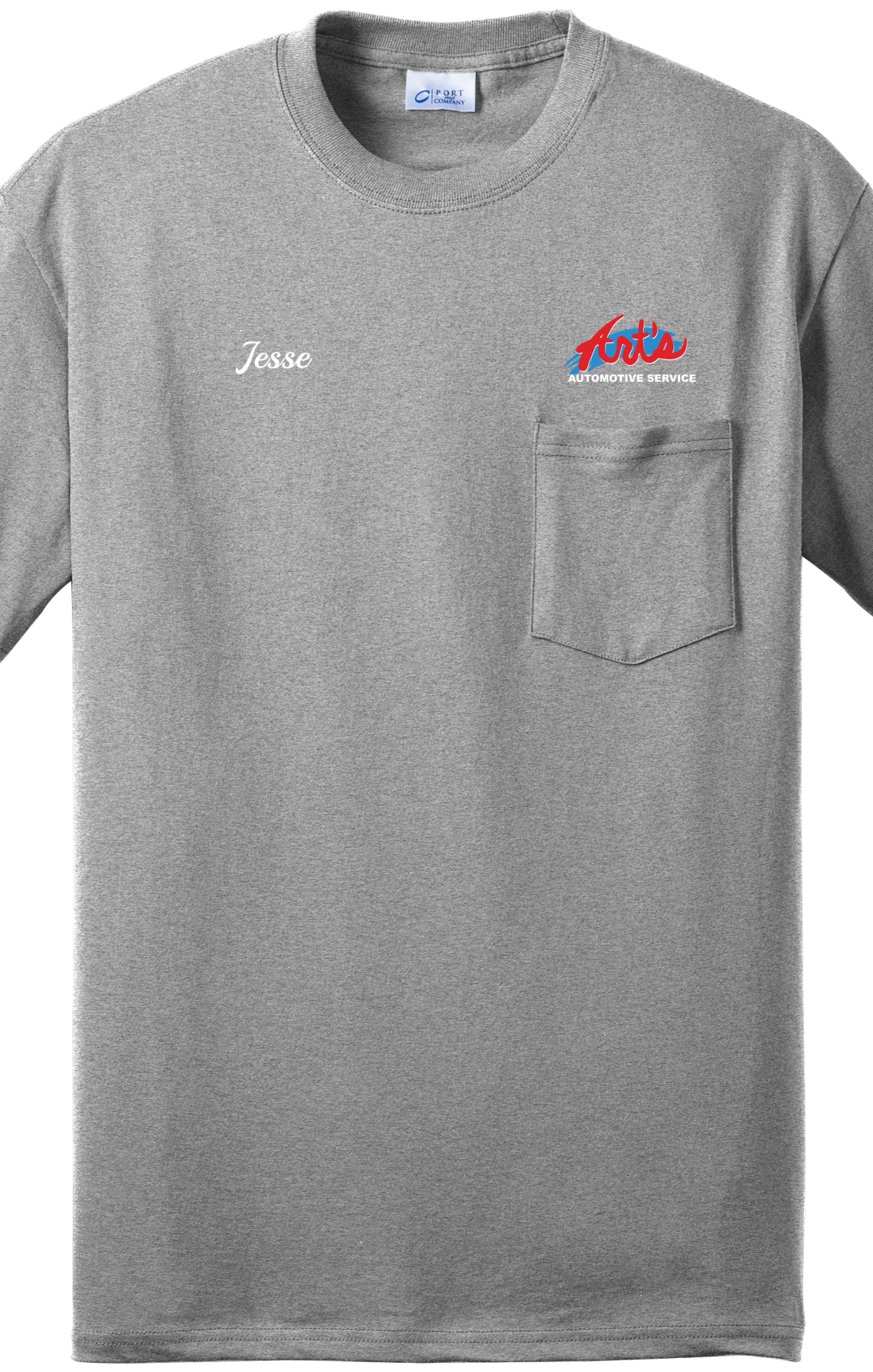 Economy Pocket T-Shirt - Port & Co. Core Blend Pocket Tee PC55P - Arts Automotive