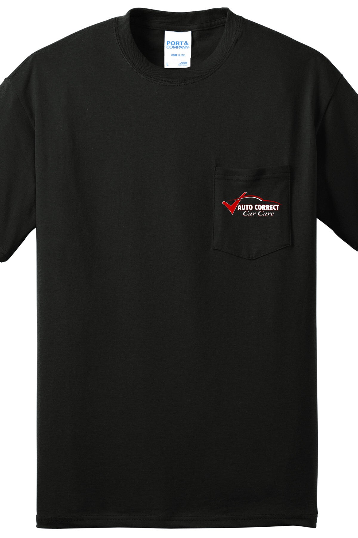 Economy Pocket T-Shirt - Port & Co. Core Blend Pocket Tee PC55P - Auto Correct Car Care
