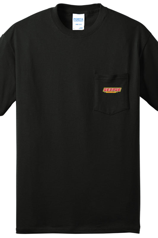 POCKET T-SHIRT - Port and Company Pocket Tee PC55P - George Automotive