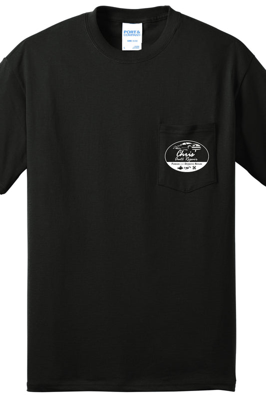 POCKET T-SHIRT - Port and Company Pocket Tee PC55P - Chris Auto Repair