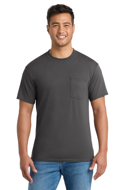 Economy Pocket T-Shirt - Port & Co. Core Blend Pocket Tee - PC55P