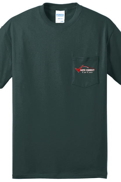 Economy Pocket T-Shirt - Port & Co. Core Blend Pocket Tee PC55P - Auto Correct Car Care