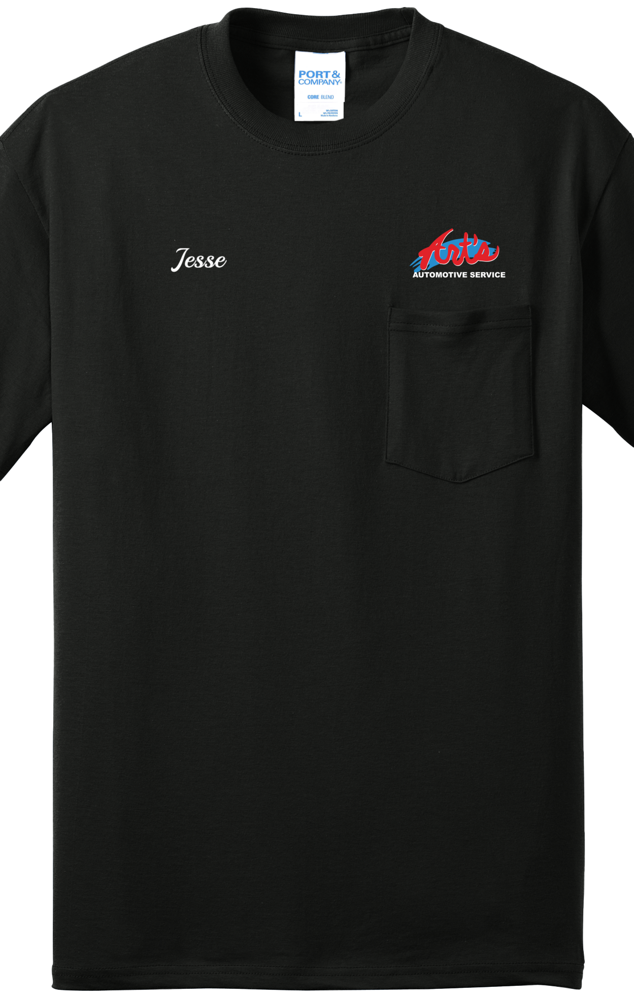 Economy Pocket T-Shirt - Port & Co. Core Blend Pocket Tee PC55P - Arts Automotive