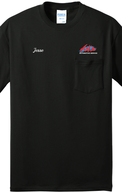 Economy Pocket T-Shirt - Port & Co. Core Blend Pocket Tee PC55P - Arts Automotive