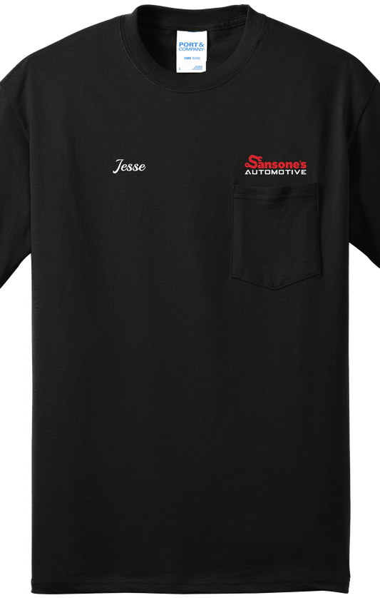 Economy Pocket T-Shirt - Port & Co. Core Blend Pocket Tee PC55P - Sansone's Automotive