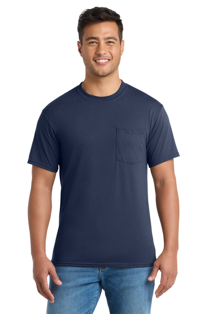 Economy Pocket T-Shirt - Port & Co. Core Blend Pocket Tee - PC55P