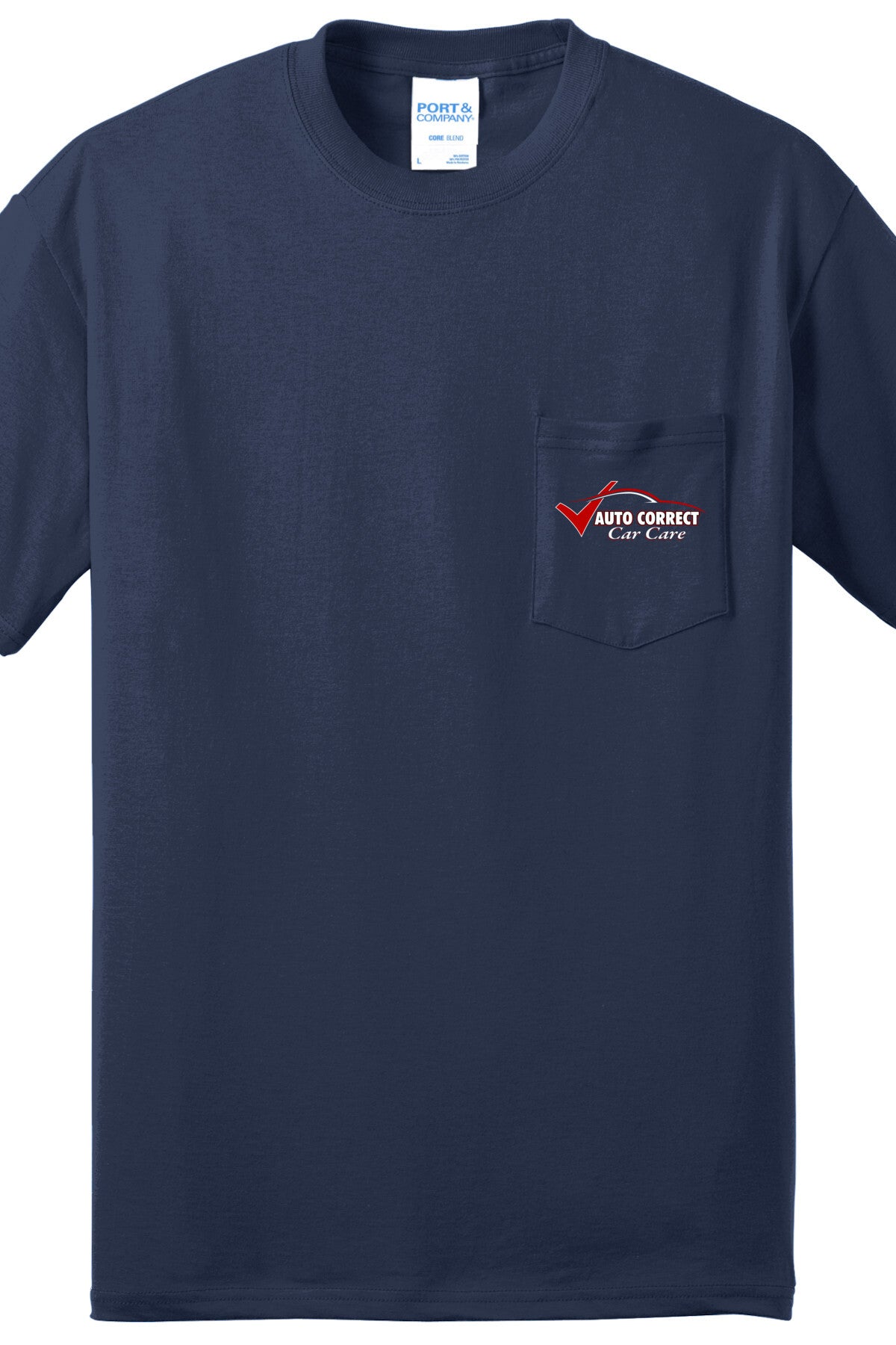 Economy Pocket T-Shirt - Port & Co. Core Blend Pocket Tee PC55P - Auto Correct Car Care