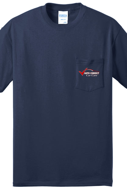 Economy Pocket T-Shirt - Port & Co. Core Blend Pocket Tee PC55P - Auto Correct Car Care
