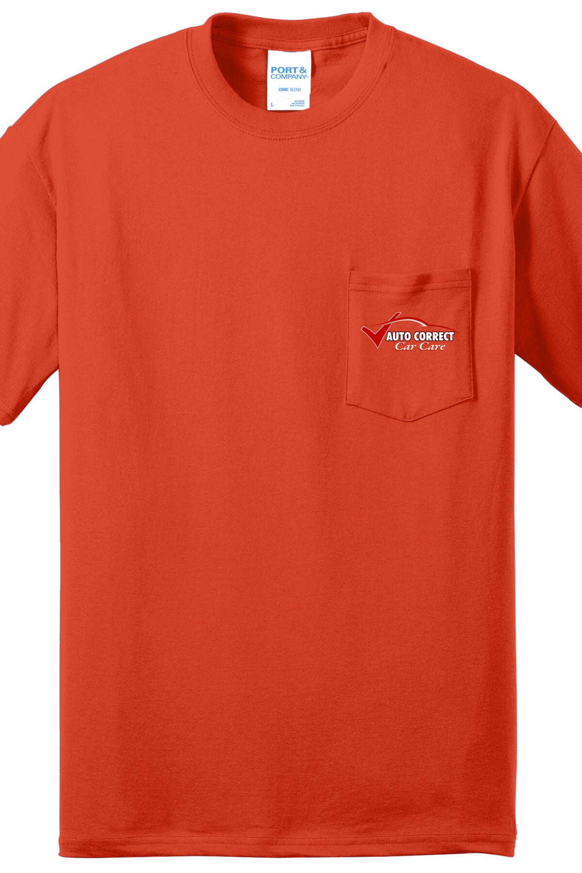 Economy Pocket T-Shirt - Port & Co. Core Blend Pocket Tee PC55P - Auto Correct Car Care