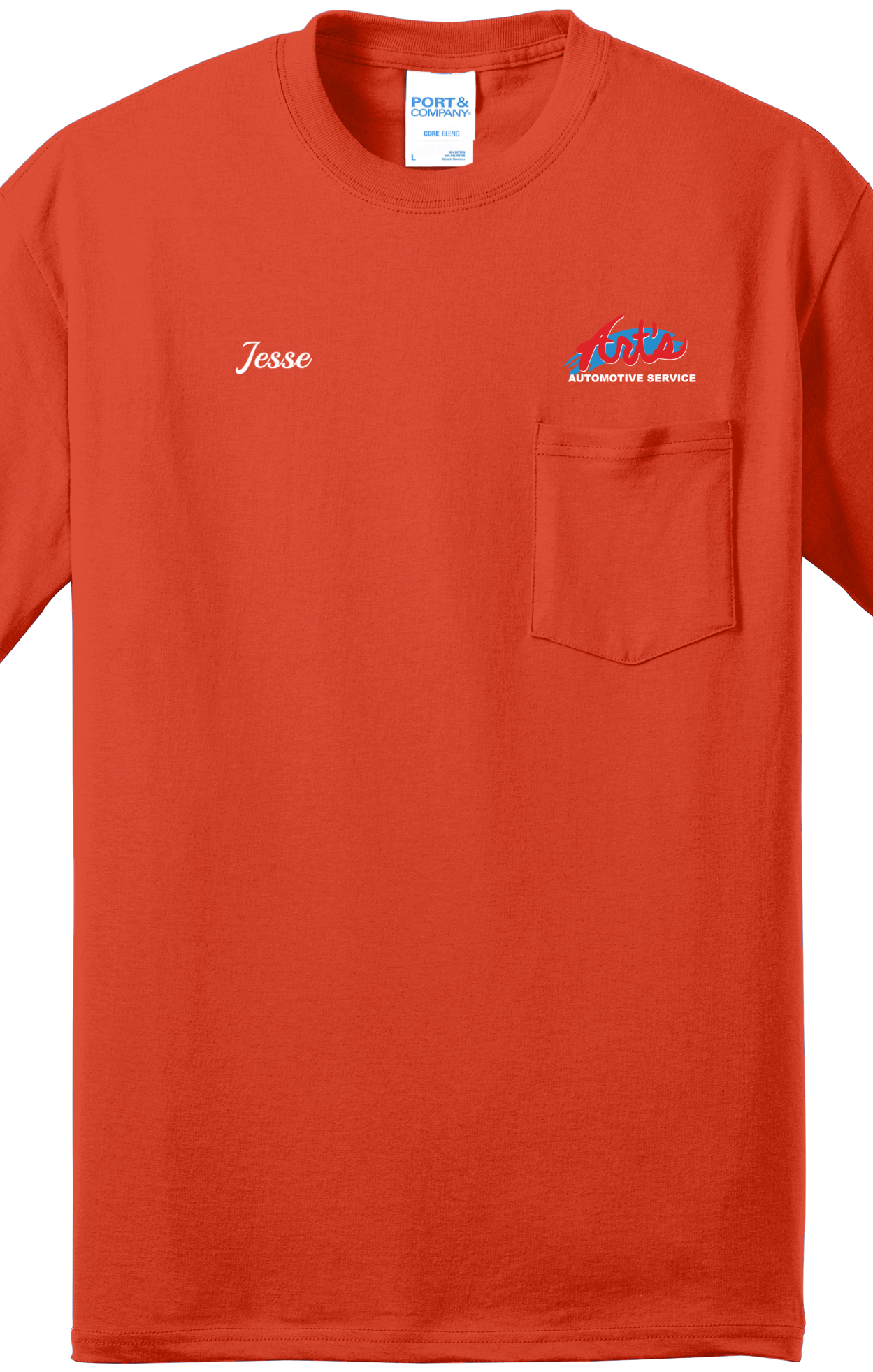 Economy Pocket T-Shirt - Port & Co. Core Blend Pocket Tee PC55P - Arts Automotive