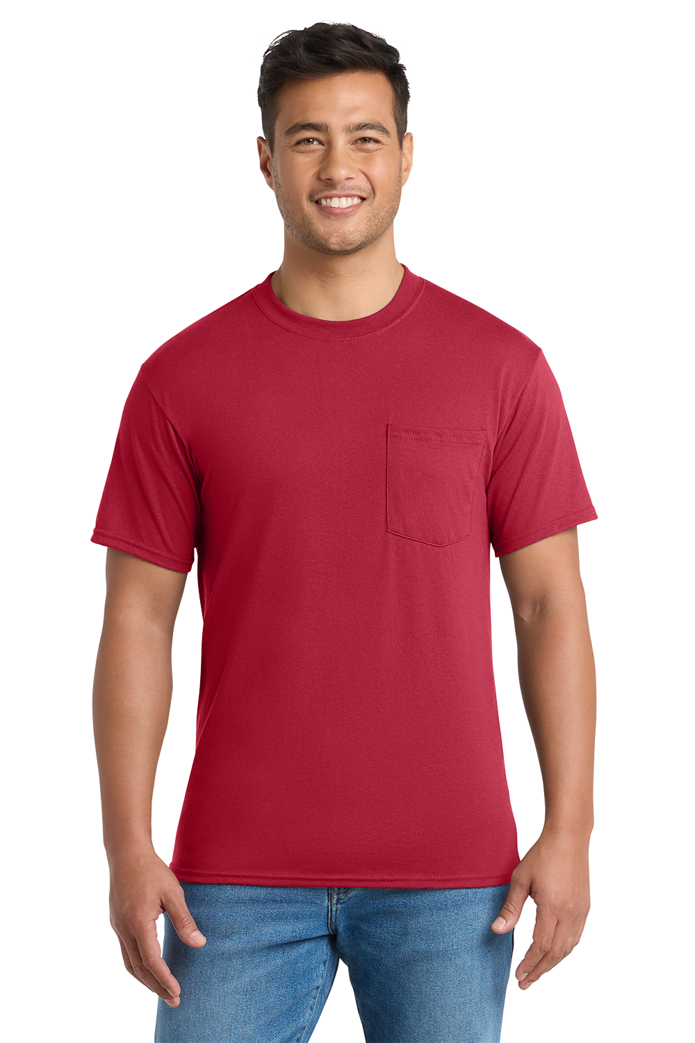 Economy Pocket T-Shirt - Port & Co. Core Blend Pocket Tee - PC55P