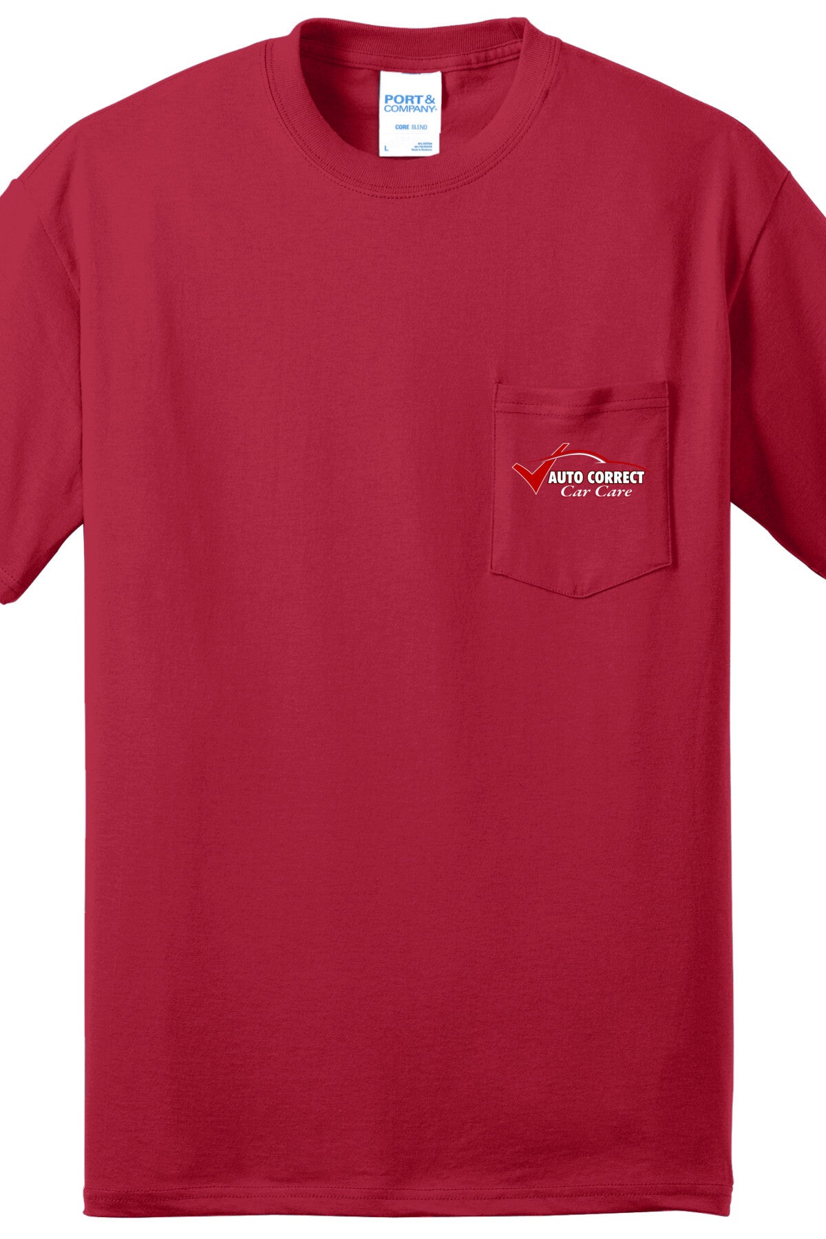 Economy Pocket T-Shirt - Port & Co. Core Blend Pocket Tee PC55P - Auto Correct Car Care