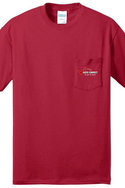 Economy Pocket T-Shirt - Port & Co. Core Blend Pocket Tee PC55P - Auto Correct Car Care