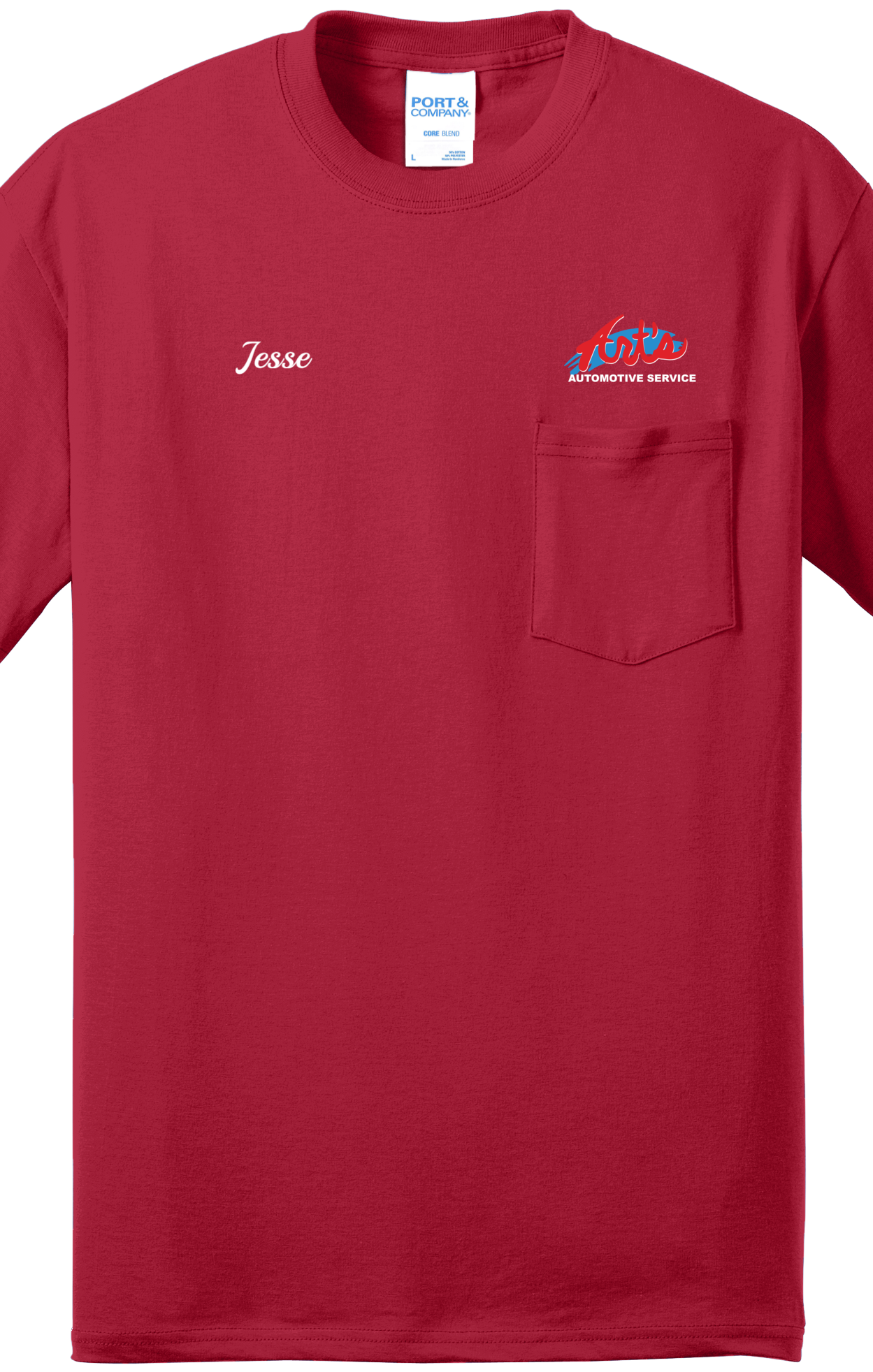 Economy Pocket T-Shirt - Port & Co. Core Blend Pocket Tee PC55P - Arts Automotive