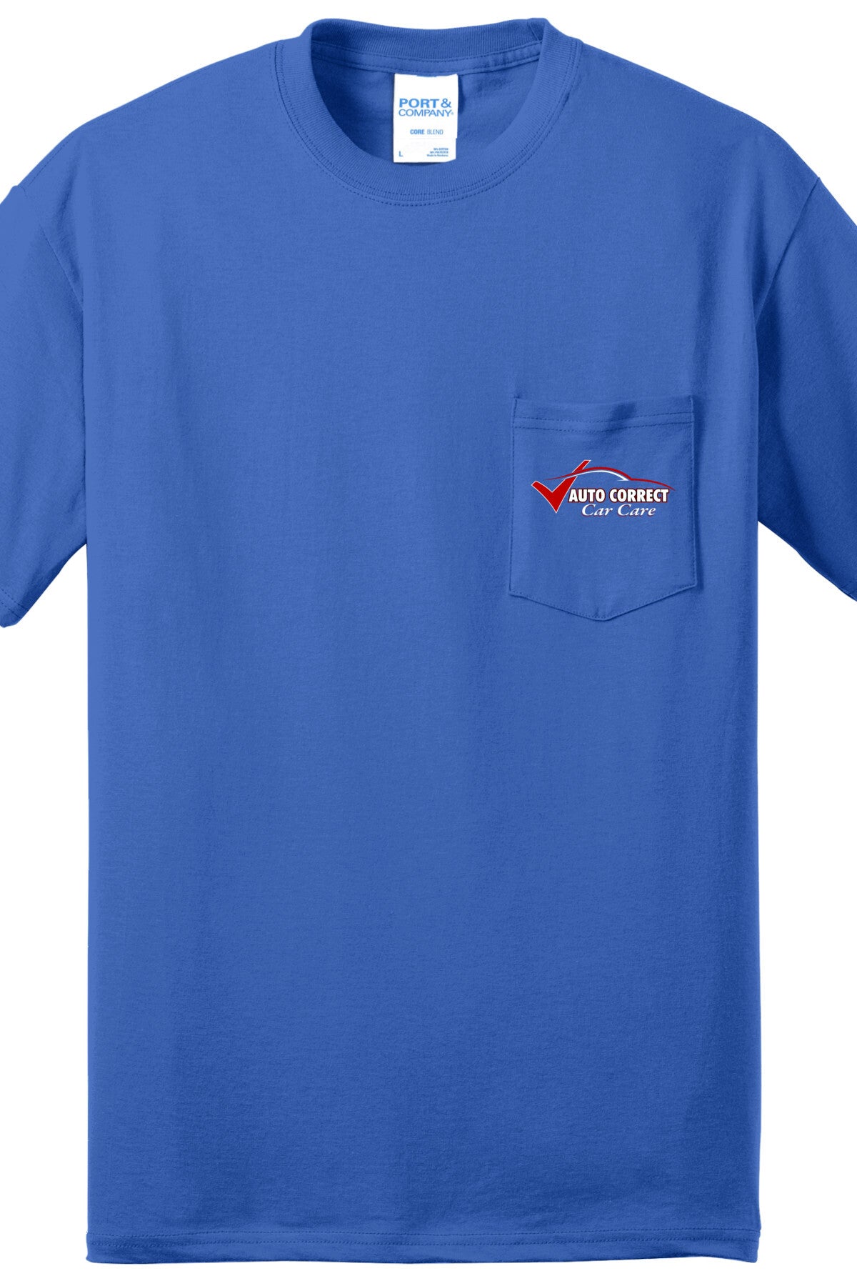 Economy Pocket T-Shirt - Port & Co. Core Blend Pocket Tee PC55P - Auto Correct Car Care