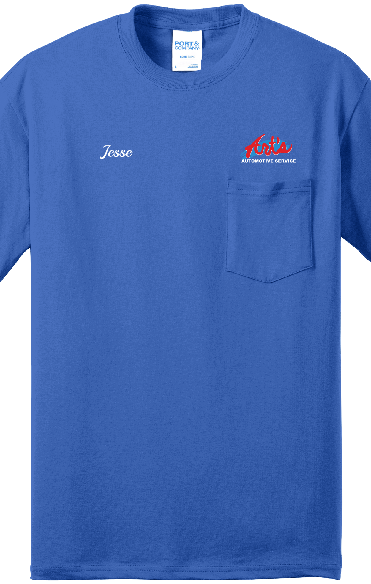 Economy Pocket T-Shirt - Port & Co. Core Blend Pocket Tee PC55P - Arts Automotive