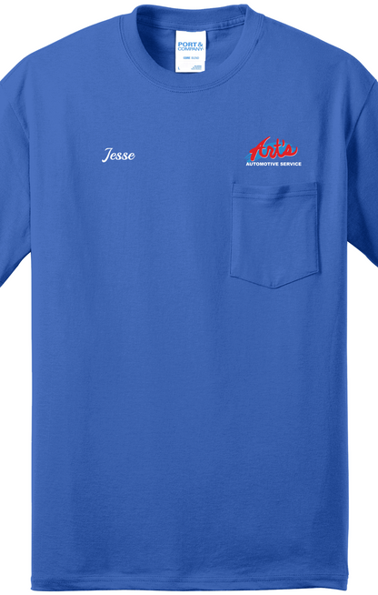 Economy Pocket T-Shirt - Port & Co. Core Blend Pocket Tee PC55P - Arts Automotive