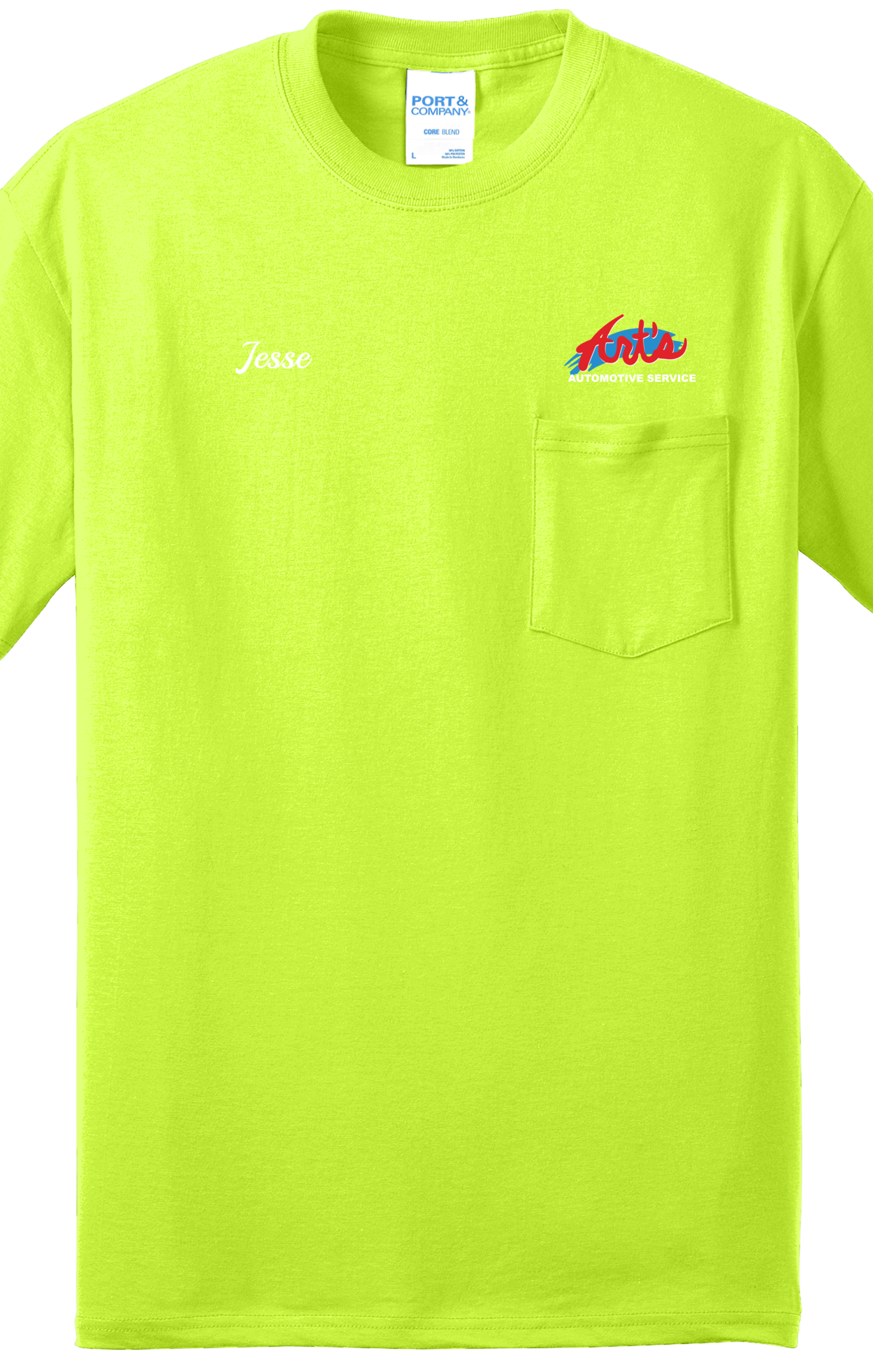 Economy Pocket T-Shirt - Port & Co. Core Blend Pocket Tee PC55P - Arts Automotive