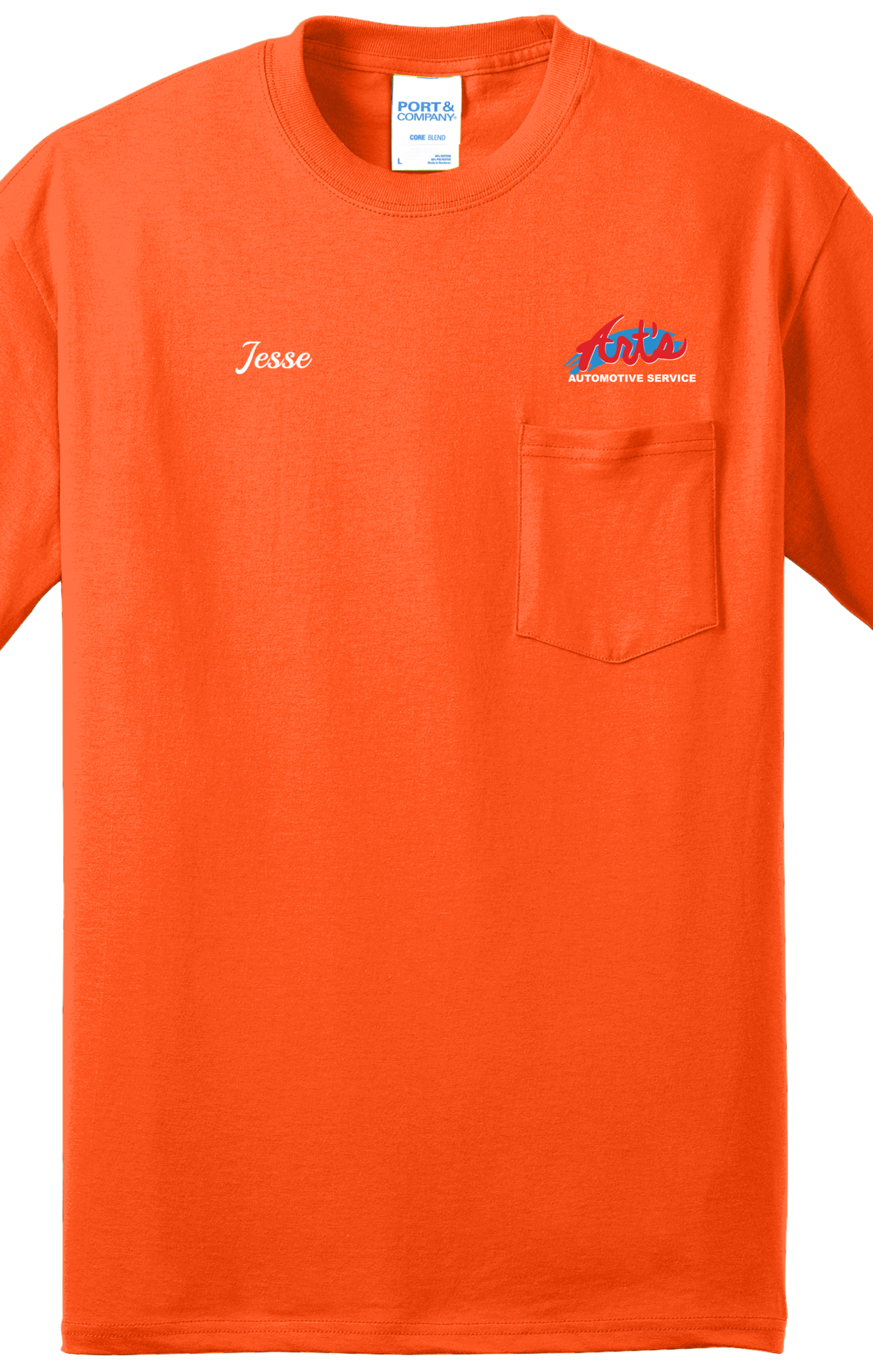 Economy Pocket T-Shirt - Port & Co. Core Blend Pocket Tee PC55P - Arts Automotive