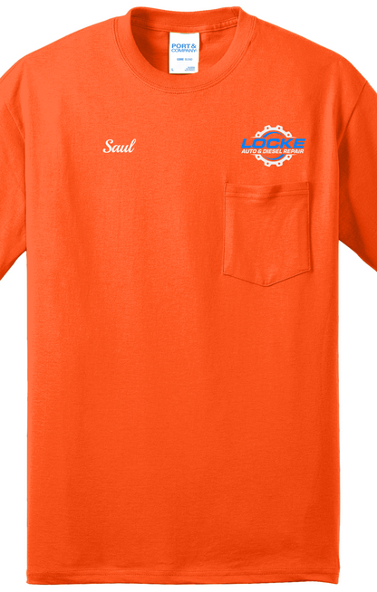 Pocket T-Shirt - Core Blend Pocket Tee PC55P- Locke Auto & Diesel Repair