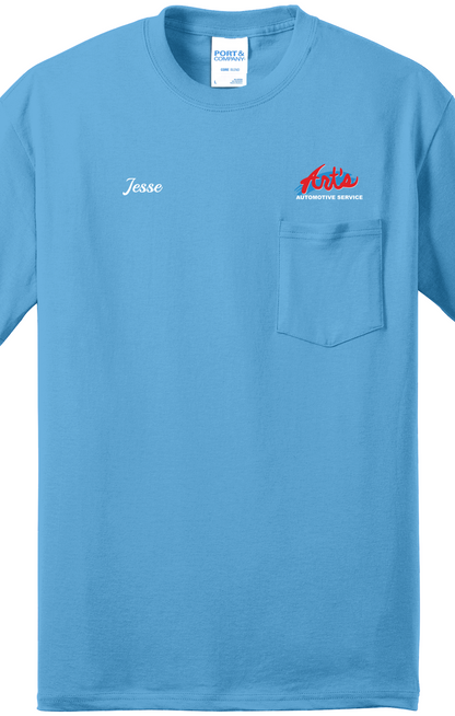 Economy Pocket T-Shirt - Port & Co. Core Blend Pocket Tee PC55P - Arts Automotive