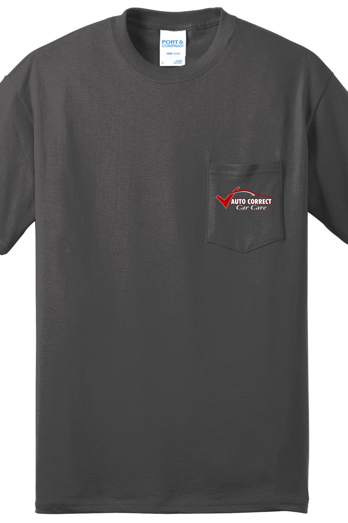 Economy Pocket T-Shirt - Port & Co. Core Blend Pocket Tee PC55P - Auto Correct Car Care