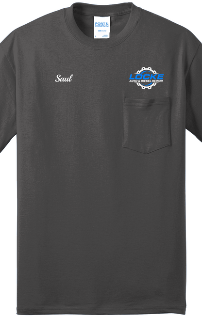 Pocket T-Shirt - Core Blend Pocket Tee PC55P- Locke Auto & Diesel Repair