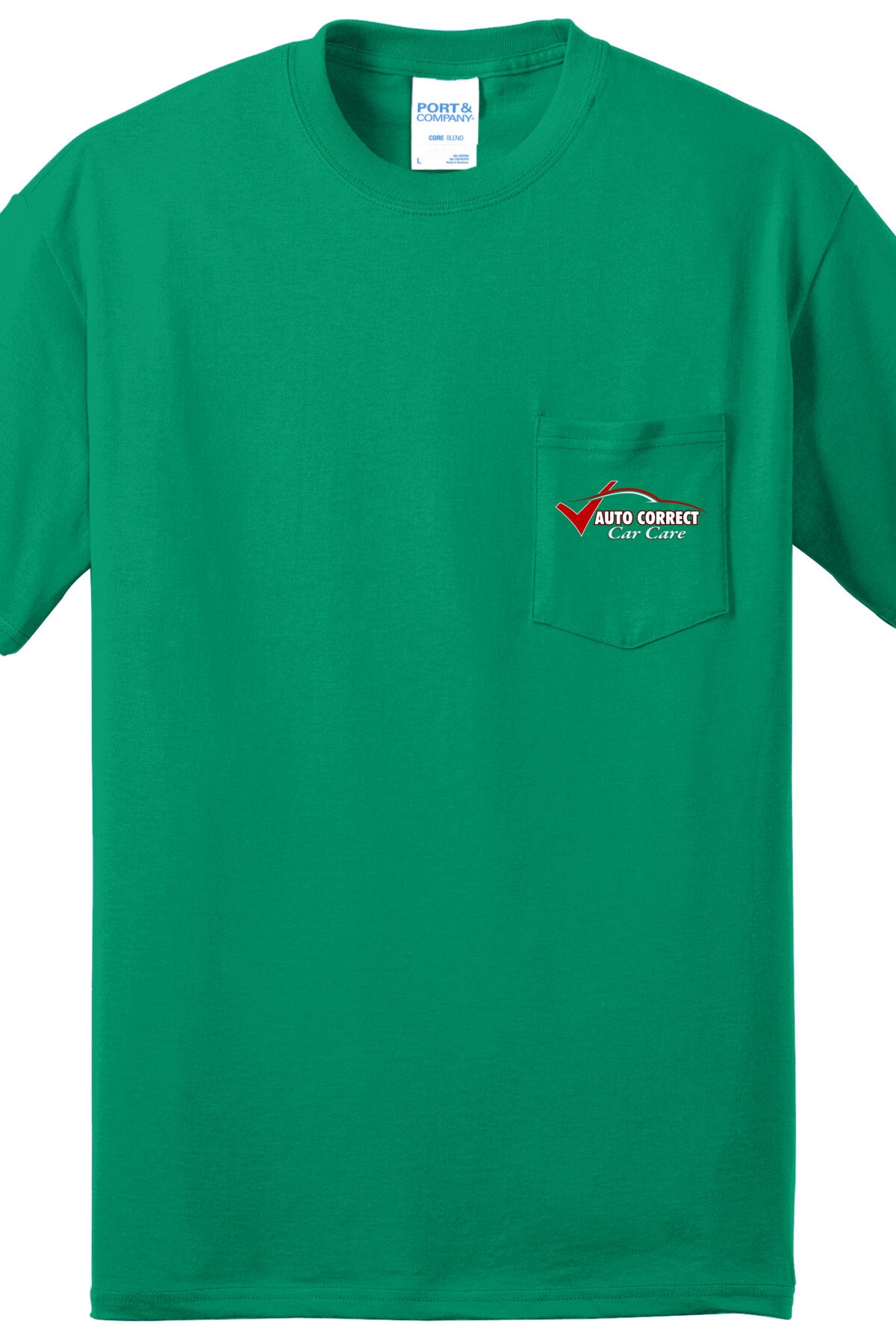 Economy Pocket T-Shirt - Port & Co. Core Blend Pocket Tee PC55P - Auto Correct Car Care