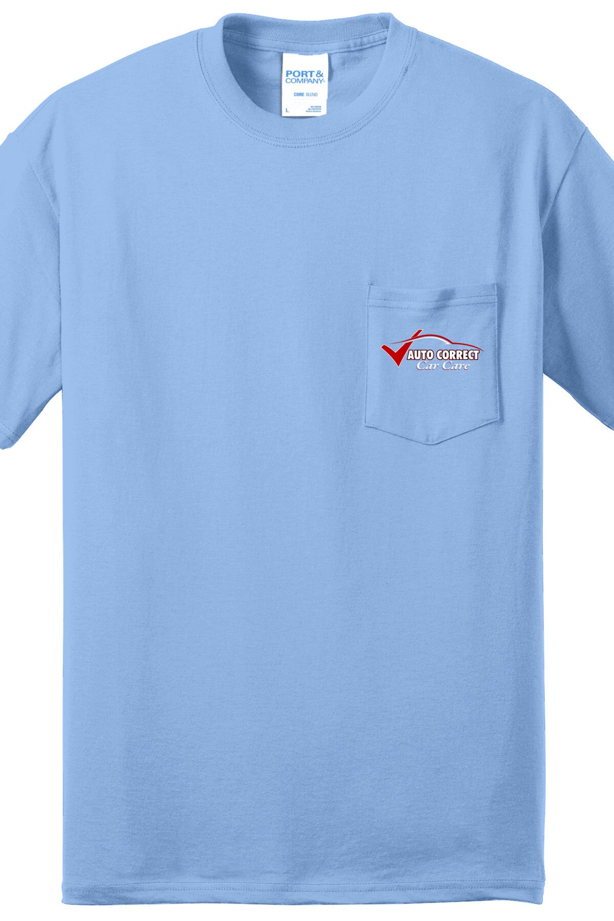 Economy Pocket T-Shirt - Port & Co. Core Blend Pocket Tee PC55P - Auto Correct Car Care