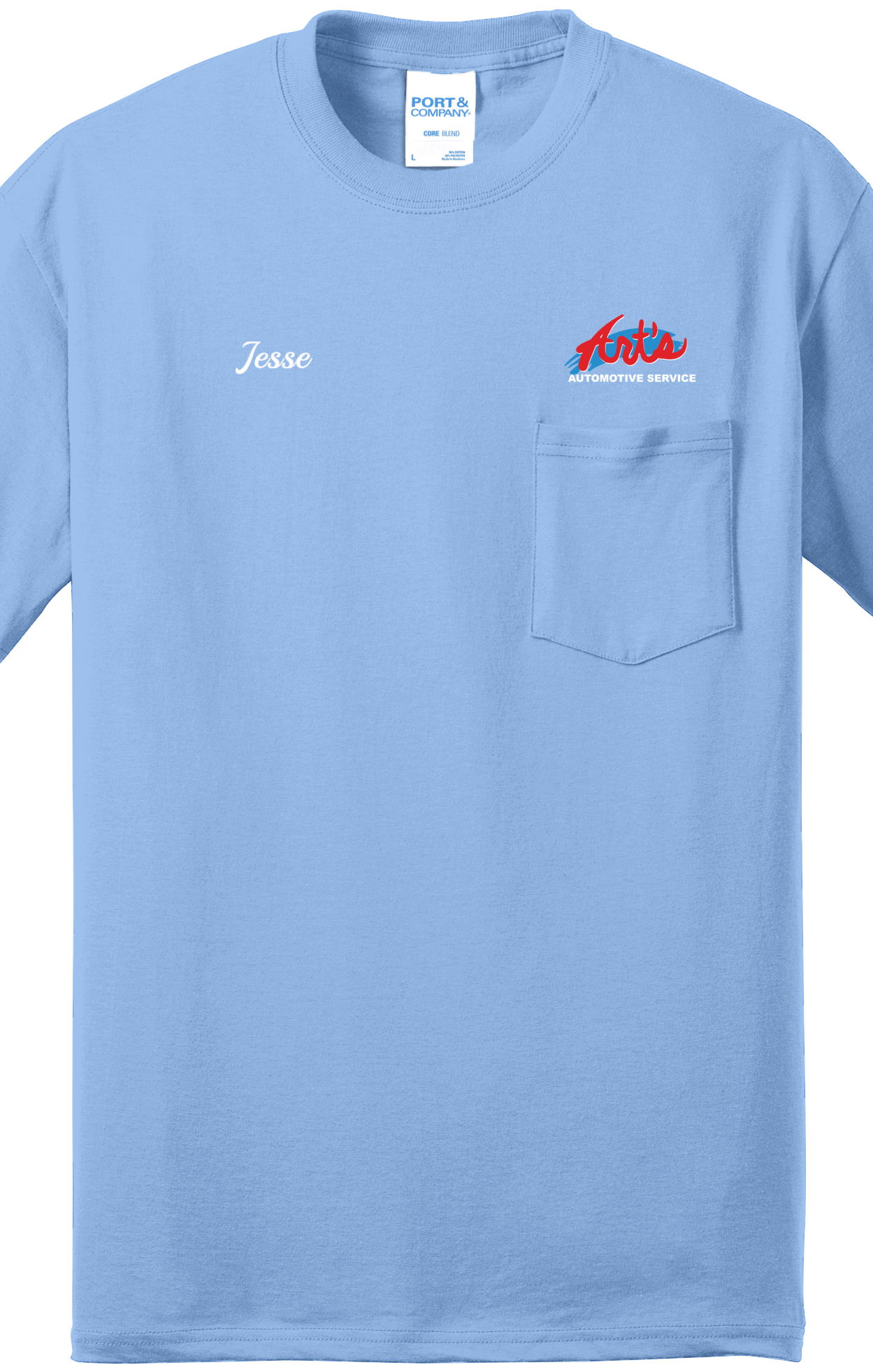 Economy Pocket T-Shirt - Port & Co. Core Blend Pocket Tee PC55P - Arts Automotive