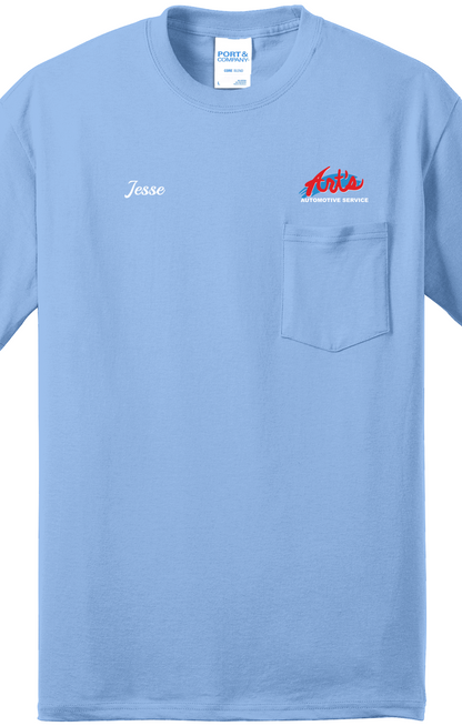 Economy Pocket T-Shirt - Port & Co. Core Blend Pocket Tee PC55P - Arts Automotive