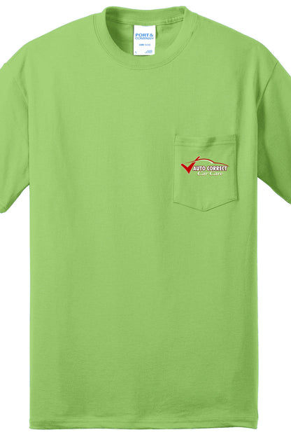 Economy Pocket T-Shirt - Port & Co. Core Blend Pocket Tee PC55P - Auto Correct Car Care