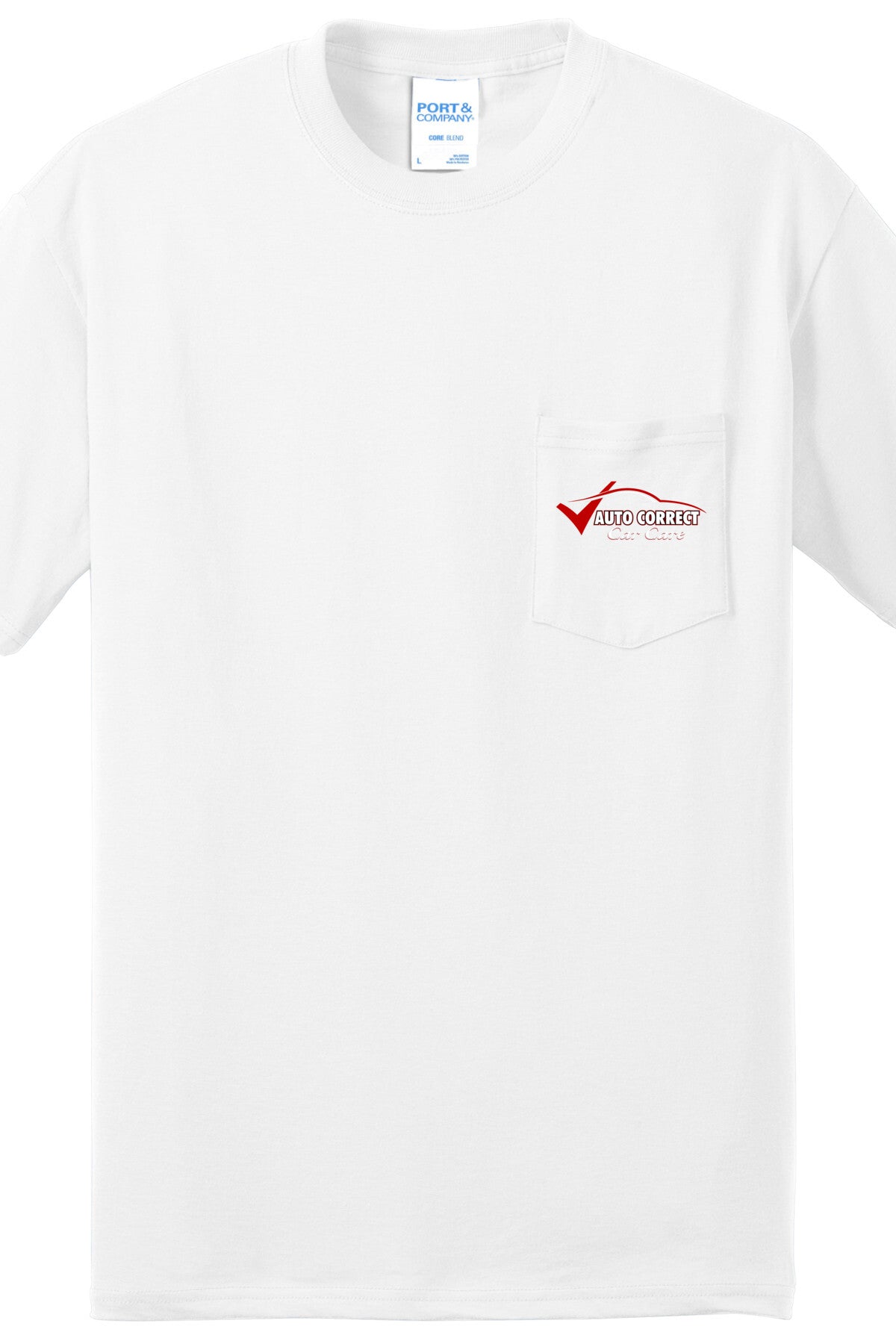 Economy Pocket T-Shirt - Port & Co. Core Blend Pocket Tee PC55P - Auto Correct Car Care
