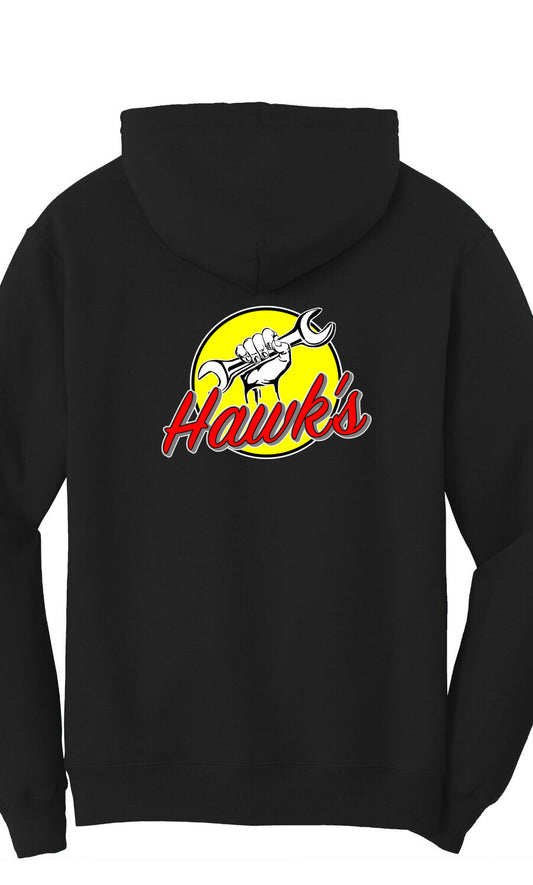 HOODIE - Port  Company Core Fleece Pullover Hooded Sweatshirt PC78H  - Hawks Auto Repair