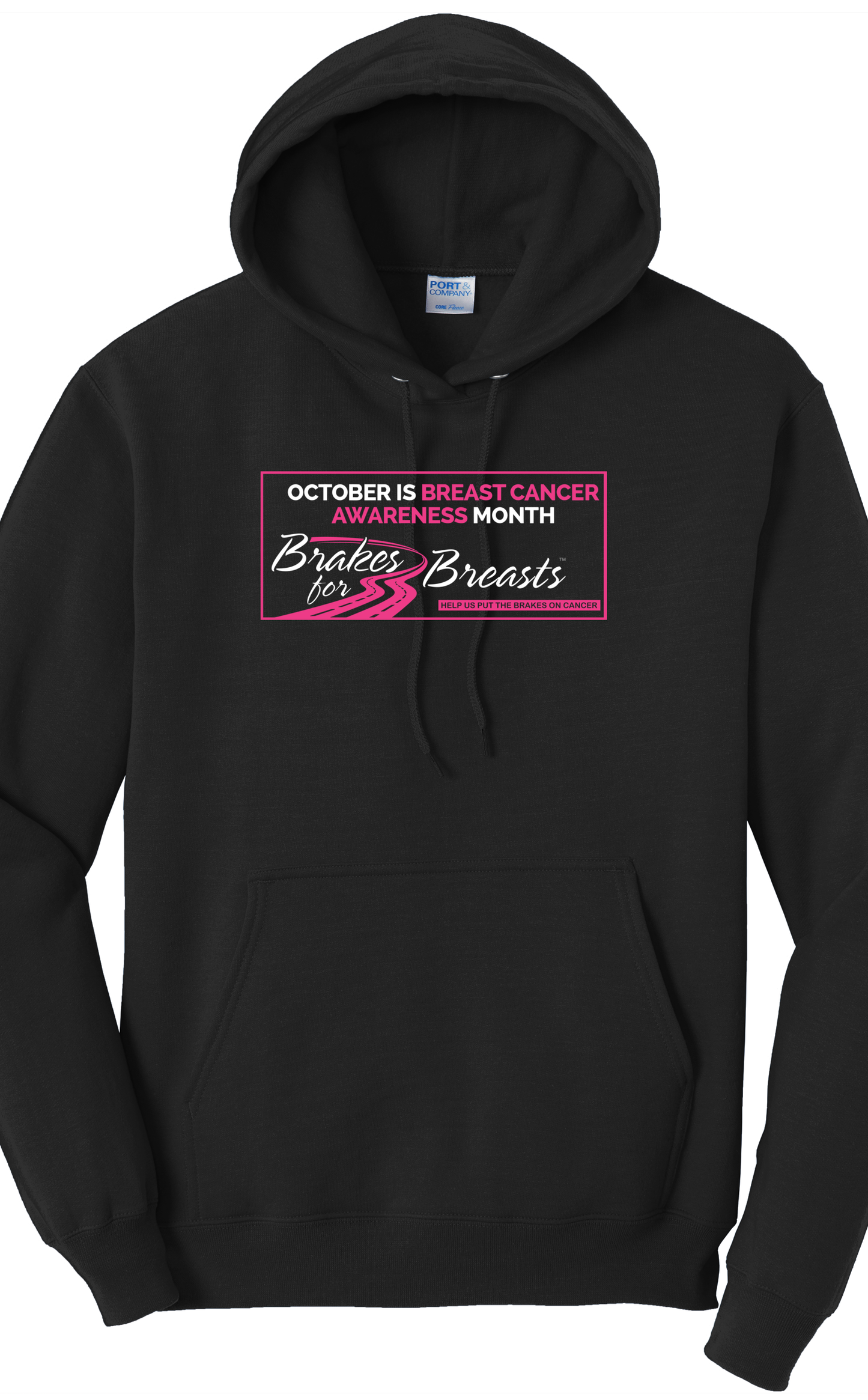 Port & Company Fleece Pullover Hoodie PC78H - Brakes For Breast (Style 2)