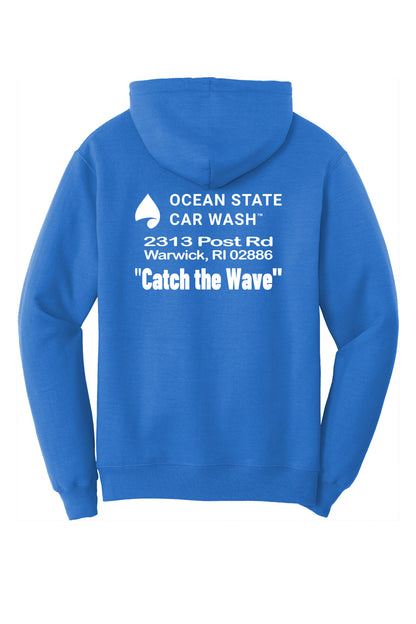 HOODIE FULL ZIP 7.8oz - Port  Company Core Fleece Pullover Hooded Sweatshirt PC78ZH - Ocean State Car Wash