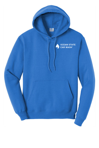 HOODIE FULL ZIP 7.8oz - Port  Company Core Fleece Pullover Hooded Sweatshirt PC78ZH - Ocean State Car Wash