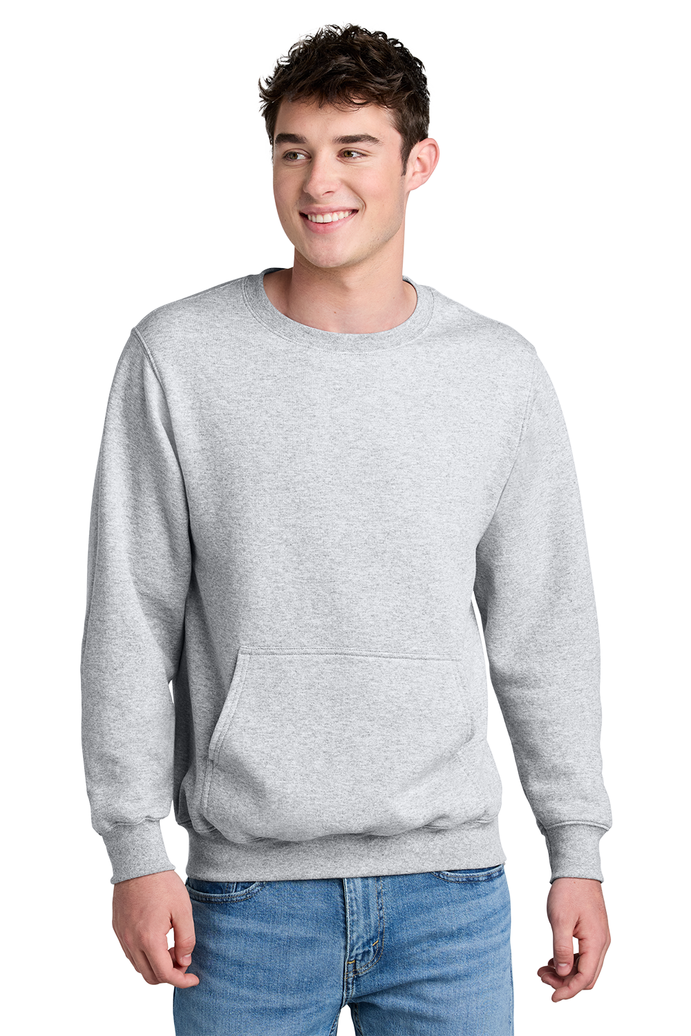 Economy Pocket Sweatshirt - Core Fleece Crewneck w/ Kangaroo Pocket - PC78PKT