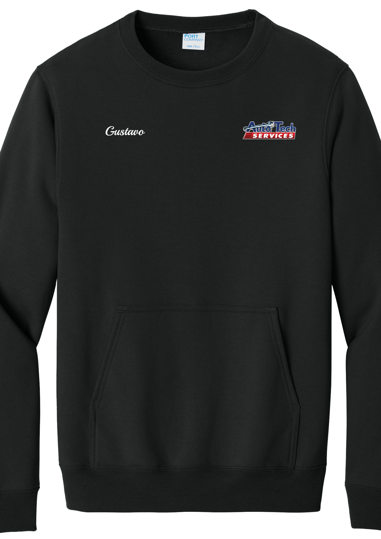 Pocket Sweatshirt - Core Fleece Crewneck w/ Kangaroo Pocket PC78PKT - Auto Tech Services