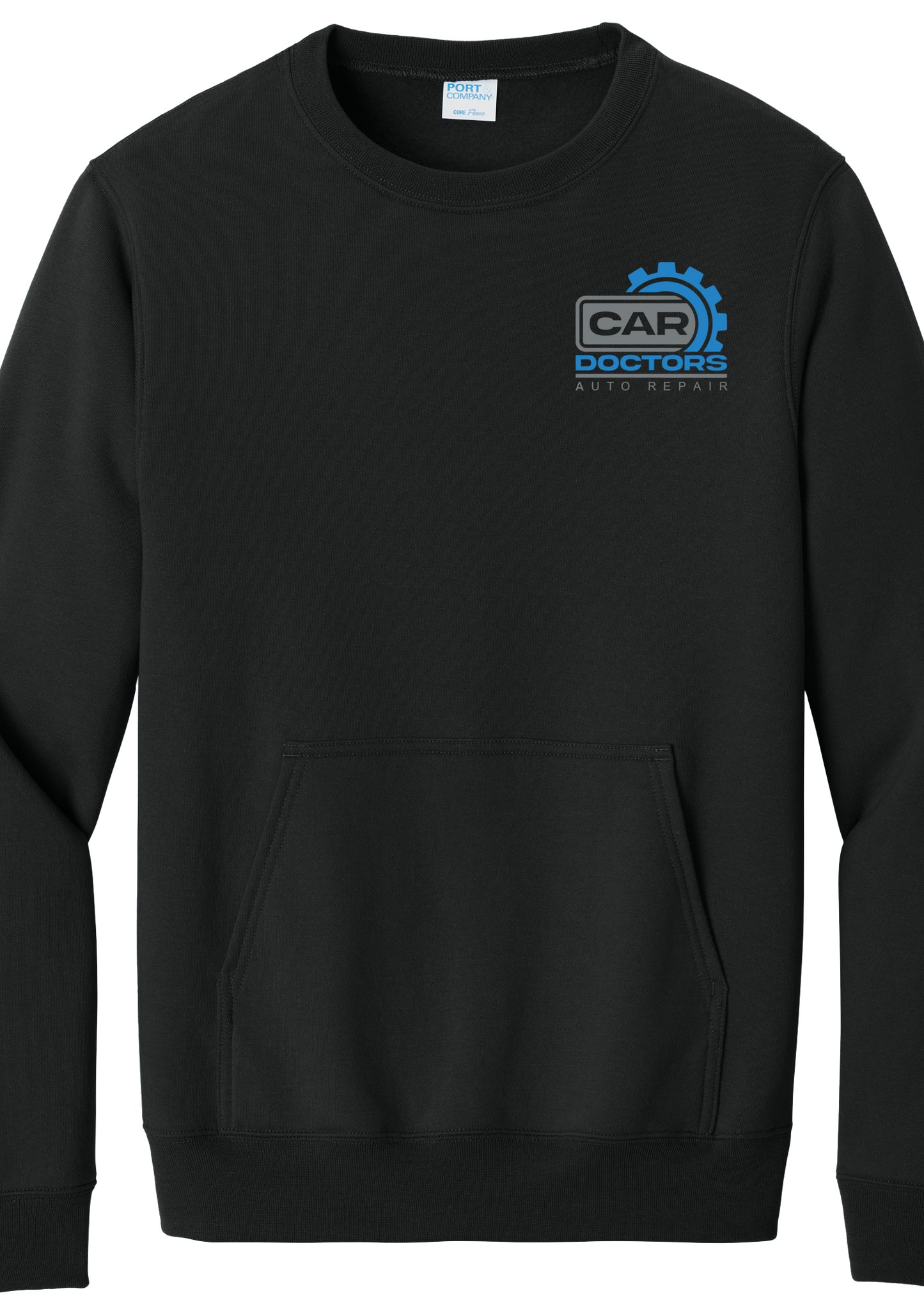 Pocket Sweatshirt - Port & Company® Core Fleece Crewneck  PC78PKT - Car Doctors