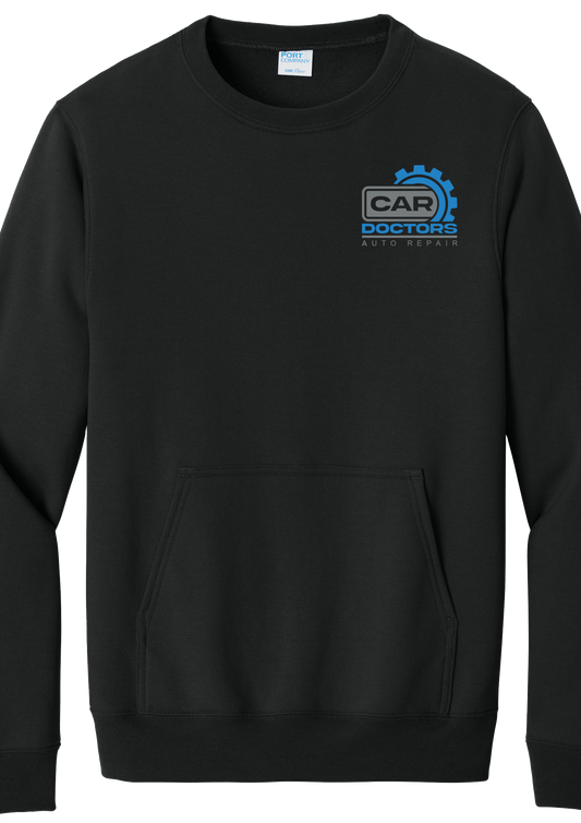 Pocket Sweatshirt - Port & Company® Core Fleece Crewneck  PC78PKT - Car Doctors